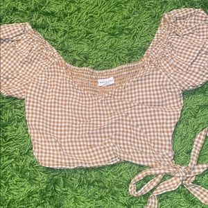 Gingham Bardot top